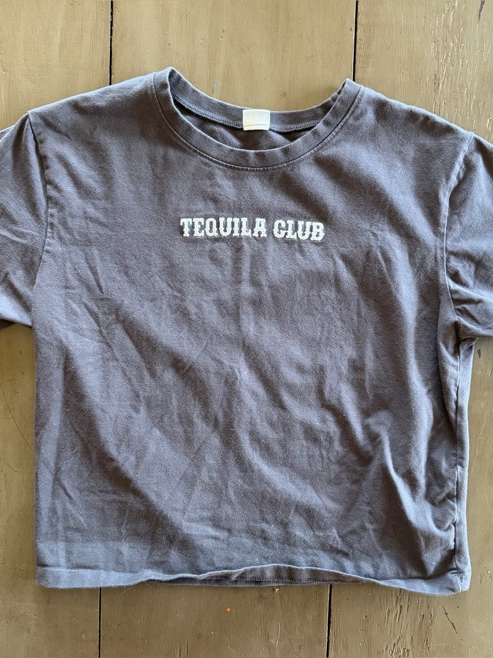 Tequila Club Small‎ Crop Graphic Tee - Charcoal Gray
